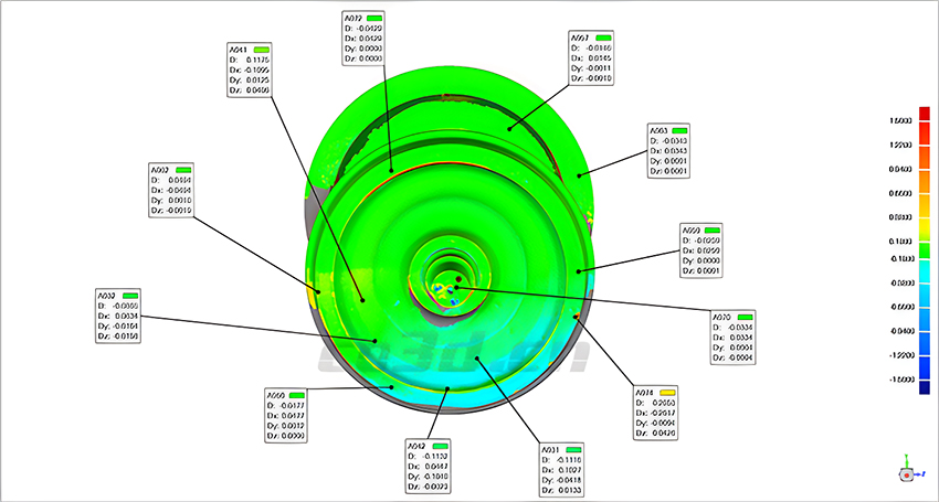 華朗三維掃描儀-動車輪對對比檢測色譜圖