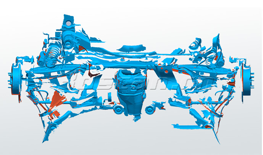 華朗三維掃描儀-賽車后懸掛3D數(shù)據(jù)仰視圖